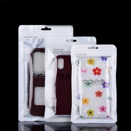 Universal White Clear Matte OPP Plastic Zipper Lock Retail Package Bag For Samsung Xiaomi Smart Phone Cover Case Display Bags