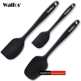 WALFOS Set Of 3 Heat Resistant Silicone Cooking Tools Kitchen Utensils Baking Pastry Tools Spatula Spoon Cake Spatulas Cook Set 210326