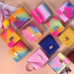 Designer- Shoulder Bags PVC Summer Jelly Bag Mini Crossbody Women Rainbow Colour Women's Handbags And Purses Graffiti Messenger