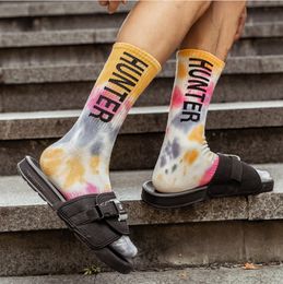 Tie-dye Socks Men and Women Cotton Socks High-cut Ins Street Tide Socks European and American Skateboard Long Tube Couple