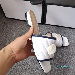 Designer-summer sandals leather flat bottom women's shoes wear slippers fashion woman's lazy comfortable flat shoe