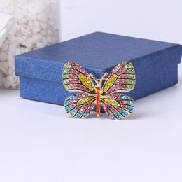 Pins, Brooches Beadsland Alloy Inlaid Rhinestone Brooch Butterfly Modelling Fashionable High-end Clothing Accessories Pin Woman Gift MM-981
