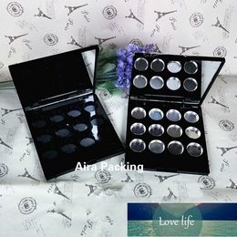 8pcs/lot 12grids Square Eyeshadow Powder Container n Mirror, Plastic Black Lipstick Refillable Storage Case,Blusher Sub Compacts