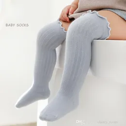 Autumn winter Toddler combed cotton kneen socks fashion boys girls solid colors stockings loose agaric edge infant casual hosiery D055