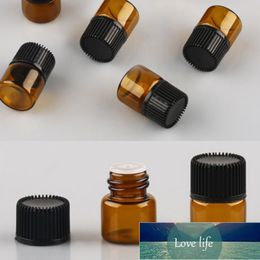 100pcs 1ml Essential Oil Container Empty Glass Sample Bottle Mini Amber Refillable Bottles For Perfume Storage