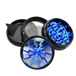 2021 Metal Tobacco Smoking Herb Grinders 63mm Aluminium Alloy Grinders With Clear Top Window Lighting Grinder 5 Colours 4parts