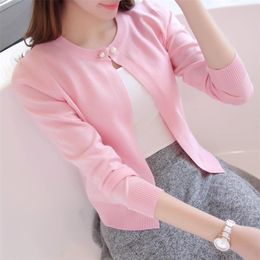 Fashion Knitting Cardigan Short Thin Coat Spring And Summer Women Long-Sleeved Sold Colour Sweater Cardigans Female Clothings 210805