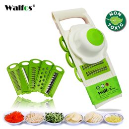 WALFOS Mandoline Peeler Grater Vegetables Cutter tools with 5 Blade Carrot Grater Onion Vegetable Slicer Kitchen Accessories 210317