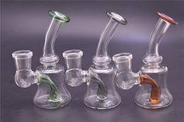 Colourful Glass Bong 14mm joint Dab Rig Water Pipes Pyrex Beaker Bongs Thick Recycler Oil Rig for Smoking