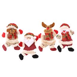 Christmas decorations Home shop storefront Santa Doll deer Snowman door Tree Pendant 50pcs