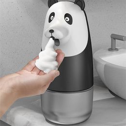 Automatic Induction Foam Touchless Soap Dispenser USB Rechargeable Hand Washer Panda Cartoon Type 211206