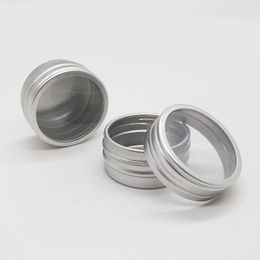 10G Round Tins Screw Top Tin Cans with Clear Window Silver Metal Spice Containers Aluminium Travel Storage Jars for Kitchen, Office, Candies, Gifts, Arts & Crafts