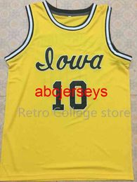 10 B.J. ARMSTRONG Iowa Yellow Retro Throwback Basketball Jersey Stitched Custom Any Number Name jerseys Ncaa XS-6XL