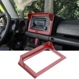 ABS Dashboard GPS Navigation Frame For Suzuki Jimny 19+ Red Carbon Fibre 1PCS