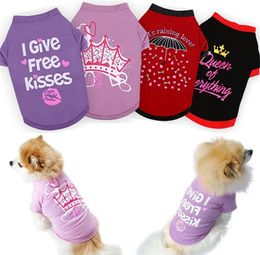 Soft and Breathable Dogs Shirt for Small Dog Boy Girl Dog Apparel to Chihuahua Yorkies Bulldog Summer Pet Clothes Outfits Sublimation Tshirt 32 Color Wholesale A210