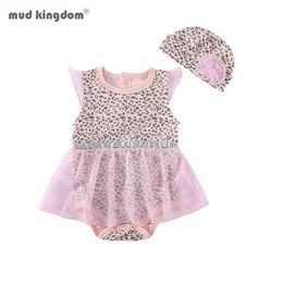 Mudkingdom Baby Cute Romper Infant Girl RomperFlower Lace Clothes born Outfits Set 210615