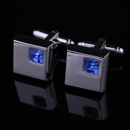 Other Groom Accessories fashion blue crystal for mens shirt hot wedding cufflinks gift with 3 Colours for choosing