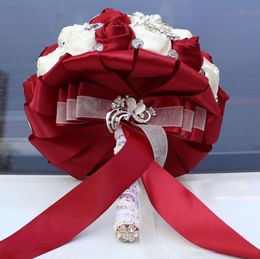 Decorative Flowers Luxury Gorgeous Wedding Bridal Bouquet Hydrangea Elegant Pearl Bride Bridesmaid Crystal Sparkle CCF7625