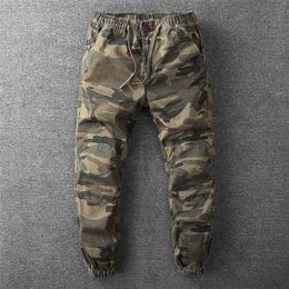 Trendy Camouflage Cargo Joggers Pants Men Casual Military Pants Loose Baggy Army Style Trousers Streetwear Retro Harem Pants 211112