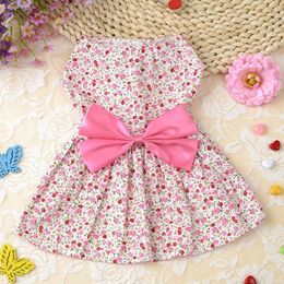 cute girl dog clothes UK - Flower Dog Clothes Dress Small Dogs Clothing Cute Sweet Breathable Pet Costume Spring Summer Fashion Trendy Pink Girl Ropa Perro Apparel
