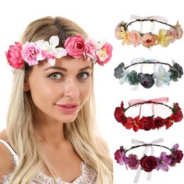 New Bridal Flower Crown Intimate Beautiful Bohemian Headband Garland Princess Wreath Wedding Holiday Haddress Hair Accessories