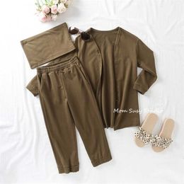 Fashion Baby Girl Cotton Clothes Set Jacket+pant+Vest 3PCS Summer Spring Child Suit 2-10Y 211025