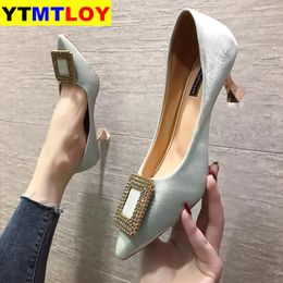 Top Quality Heels Women Pumps Pointed Toe Work Stiletto Woman Shoes Wedding Office Career Elegant Spike Summer Casual Bling