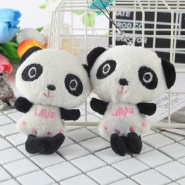 Stuffed Toys 10CM LOVE Panda Plush Pendant Lovely Funny Holiday Gift Small Pendant