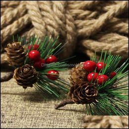 Festive Party Supplies Home Garden Decorative Flowers & Wreaths Gift Artificial Flower Red Christmas Berry Year Tree Mini Pendant Decoration