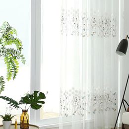 Curtain & Drapes Korean Curtains Embroidered Flower Tulle For Bedroom Window Sheer Living Room The Voile Fabric