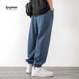 Summer Ultra Thin Casual Pants Mens Loose and Breathable Pants Trend Leggings Show Drooping Sports Harem Trousers Joggers Woman 211201