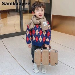 3-11y Kids Boys Girls Sweater Autumn Winter Baby Knitted Clothing Children Plush Pullover Wool Tops O-neck Clothes Knitwear y30 Y1024