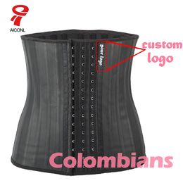 Aiconl Latex Waist Trainer Corset Belly Plus Slim Belt Body Shaper Modelling Strap Body Ficelle Waist Cincher fajas colombianas 220307