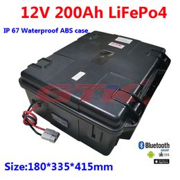 Powerful 12V 200ah lifepo4 battery pack Lithium with BMS for 1000w 80lbs 100lbs Boat RV monitor computer +20A charger