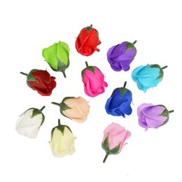 Dia 4cm Cheap Soap Rose flower Heads beauty Wedding Valentine's Day Gift Wedding Bouquet DIY Home Decoration Hand Flower Art