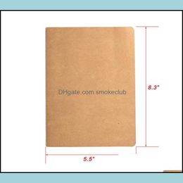Notes Notepads School Business & Industrial A5 Kraft Brown Unlined Travel Journals Notebook Soft Er Notebooks Size 210 X 140 Mm 60 Pages 30