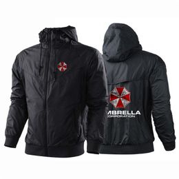 Men's Hoodies & Sweatshirts 2021Men Hooded Umbrella Corporation Male Outdoor Outwears Windbreaker Windproof Print Winter Jacket Comfrtable F