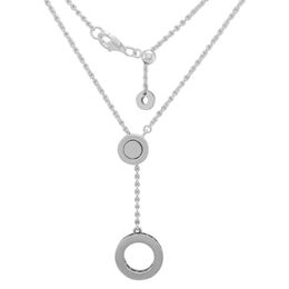 Clear CZ Signature Round Chain Pendant Women Choker Necklaces Crystal 925 Sterling Silver For Charm Jewelry Gift Chains