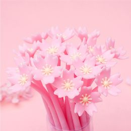 Pink Cherry Blossoms Sakura Flower Silicone Gel Pens gift prize DIY Drawing pen office school supplies
