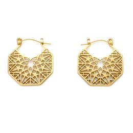 Hoop & Huggie Hollow Star Earrings Geometric Women For Fashion Stainless Steel Jewellery Gifts