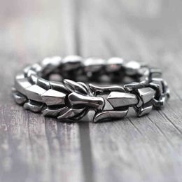 black and white pearl bracelet UK - Punk Stainless Steel Chain Dragon Bracelet Black Gold Silver Color Men Armband Hip Hop Street Braclet For Male Jewelry Homme