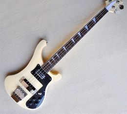 Cream yellow 4 Strings Electric Bass guitar with Rosewood Fretboard,Black Pickguard,Chrome Hardware