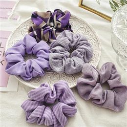 Women Scrunchie Elastic Handmade Hair Band Ponytail Holder Headband Purple Hairband Hair Accessories Hair Ties