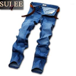 Men's Jeans SuLEE Brand Mens Men Regular Fit Denim Causal Pants Washed Blue For Men1