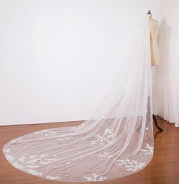 Bridal Veils Petal Embroidery White Wedding Veil Lace Long Cathedral,Simple Royal Length,all Length Available,ivory