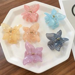 Korea Fashion Women Hair Claw Clamp Vintage Transparent Butterfly Shaped Hair Clip Acrylic Acetate Hairpin Hair Accessories