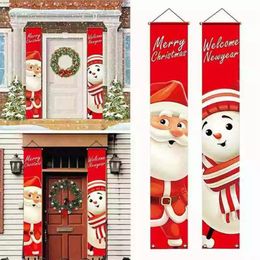 Santa Claus Christmas Door Curtain Couplet Banner Hanging Flag Shopping Mall Shop Decoration Couplets WLL420