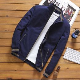 100% Cotton Spring Autumn Men's Bomber Jackets Casual Male Outwear Windbreaker Stand Collar Jacket Mens Baseball Slim Coats 210927