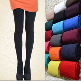 Sexy Candy Colour Women 120D Opaque Footed Tights Pantyhose Thick Tights Stockings Women Fashion Tights Pantyhose Plus Size Y1130