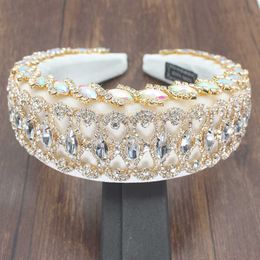 Sparkly Big Padded Rhinestones Headbands Full Crystal Luxurious Limited Edition Hairbands Bejewled White Red For Women Headband X0625